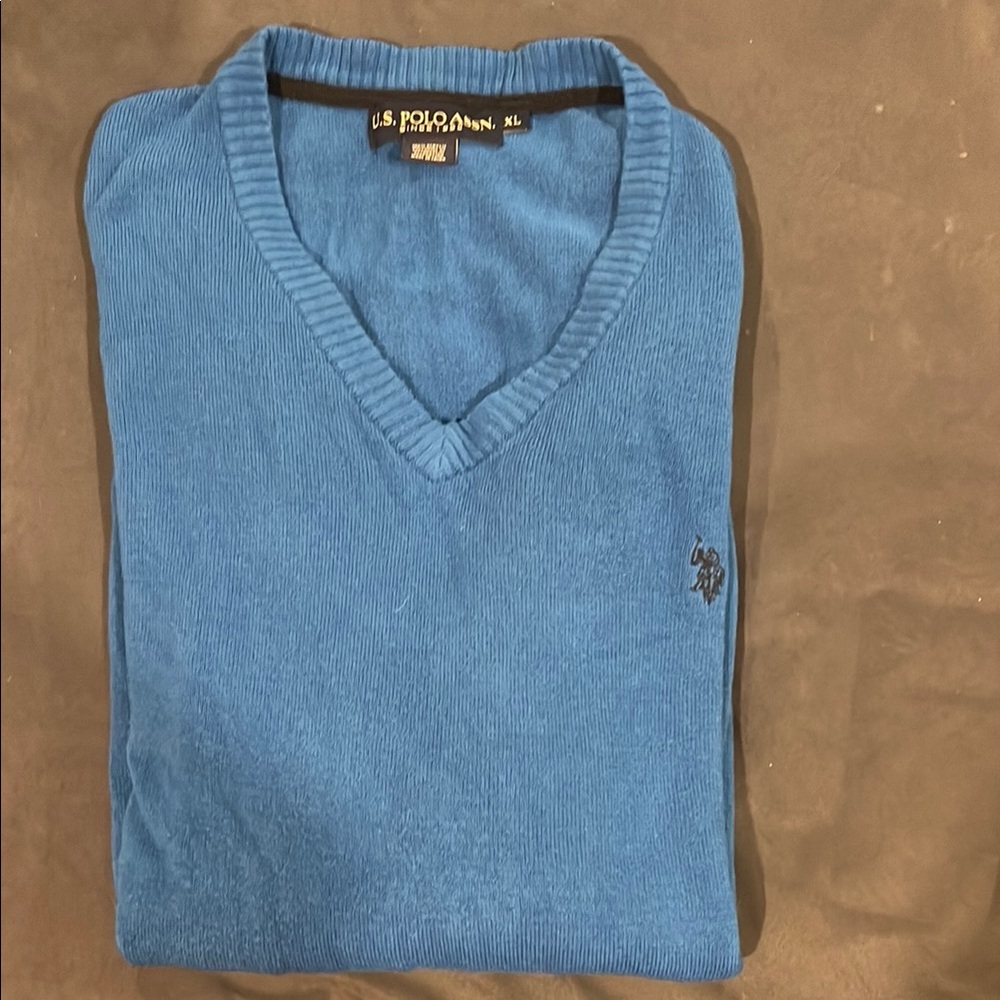 U.S. Polo Assn. Blue V-Neck Sweater
